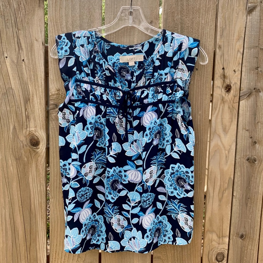Pineapple Dream Smocked Tie Neck Shell